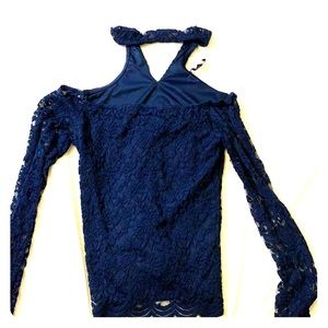long sleeve lace top w choker